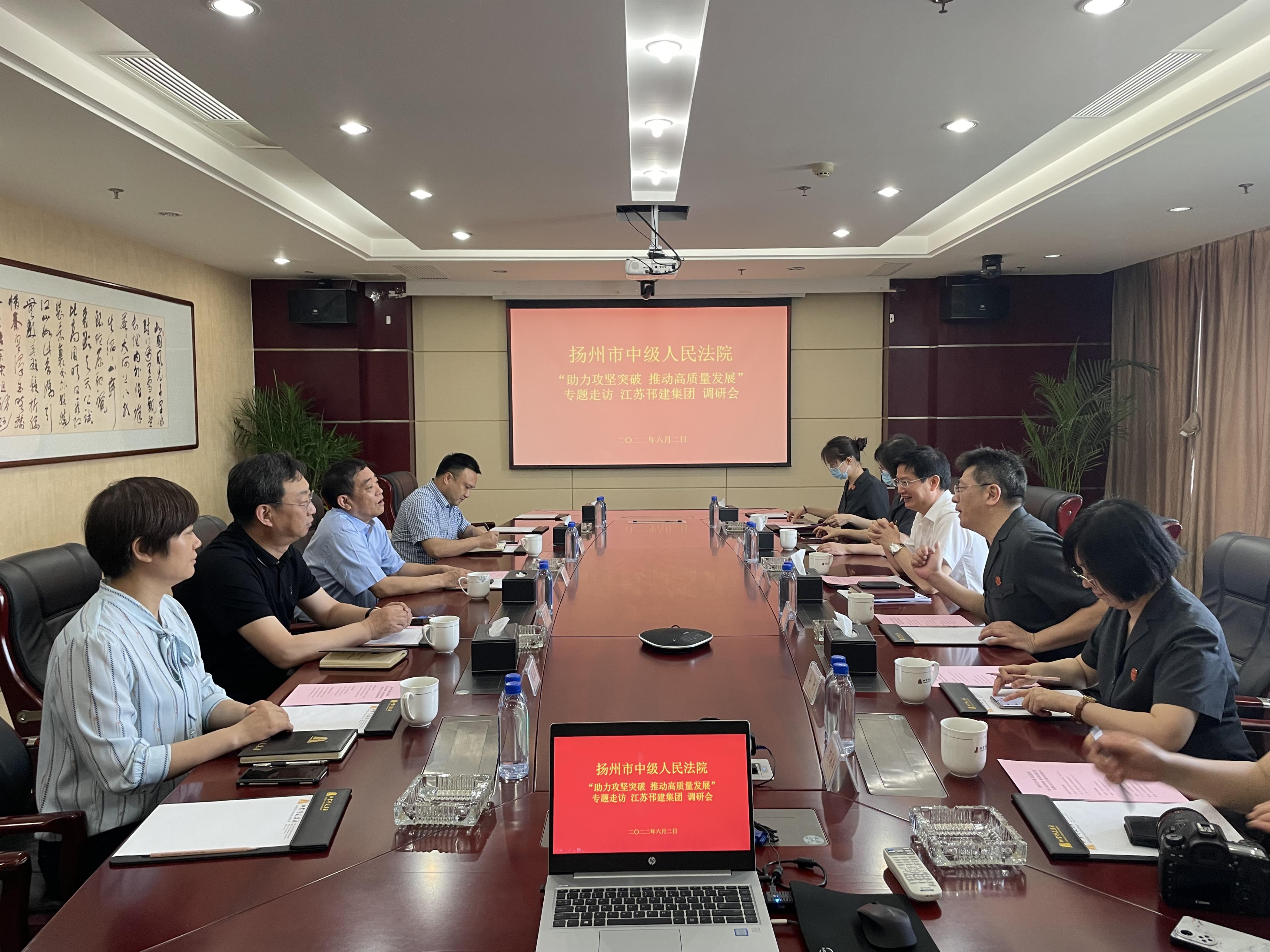 图1-7、扬州市中级人民法院政治部主任袁江华率队到集团公司走访调研.jpg